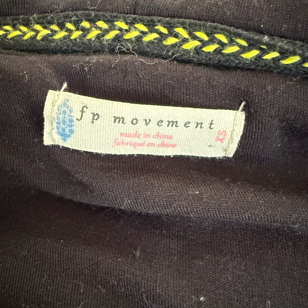 Free people movement Cozy Black Teddy Jacket with Colorful Accents - Picture 3 of 7